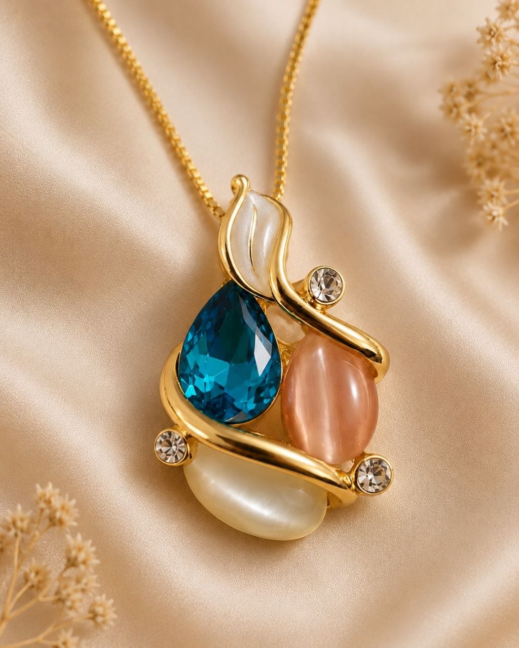 Azure Grace Anti-Tarnish Pendant Set with Earrings
