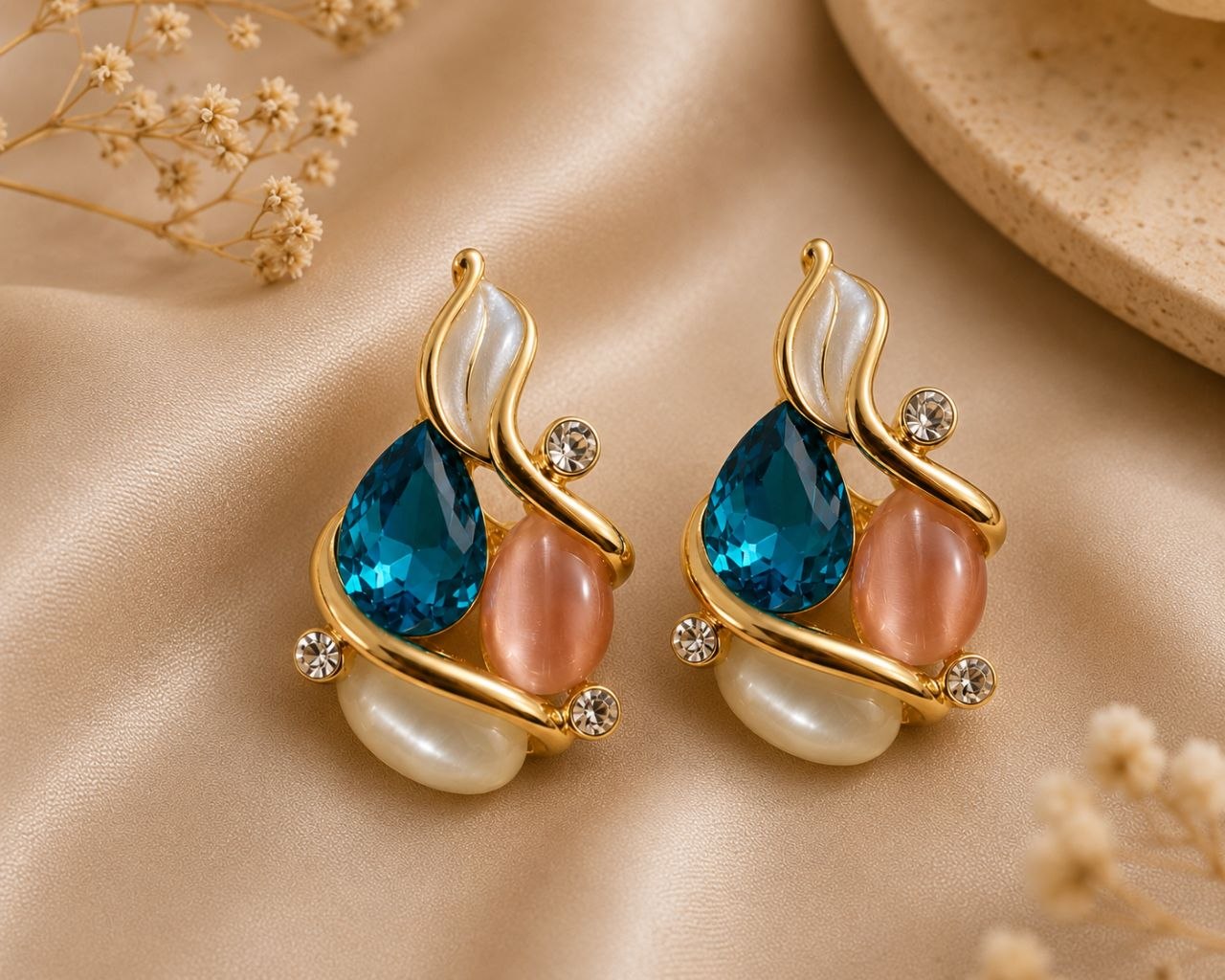 Azure Grace Anti-Tarnish Pendant Set with Earrings