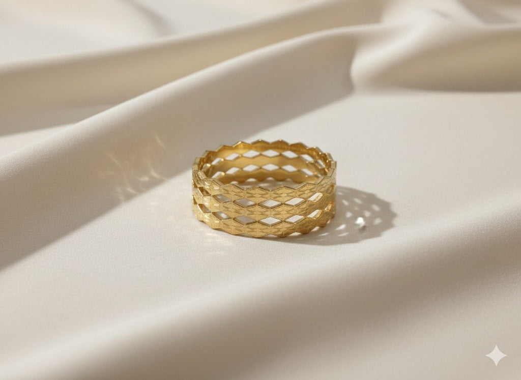 Royal Geometric Gold Kada Bracelet