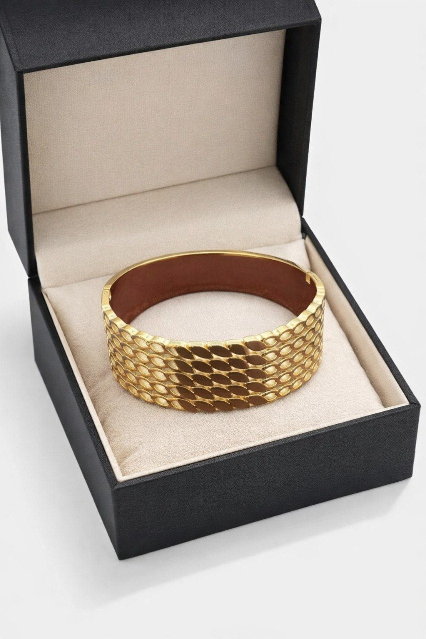 Golden Scale Luxe Cuff Bracelet