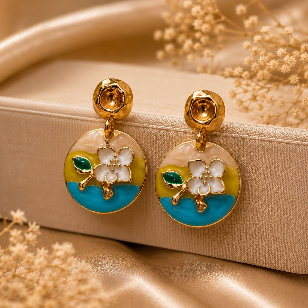 Sunny Blossom Anti-Tarnish Pendant Set with Earrings