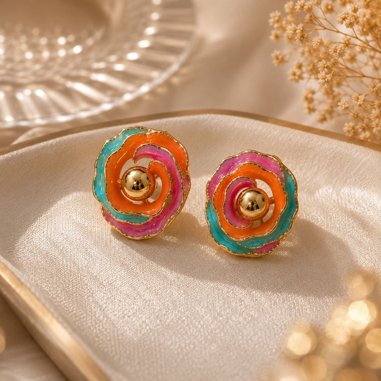 Candy Bloom Anti-Tarnish Pendant Set with Earrings