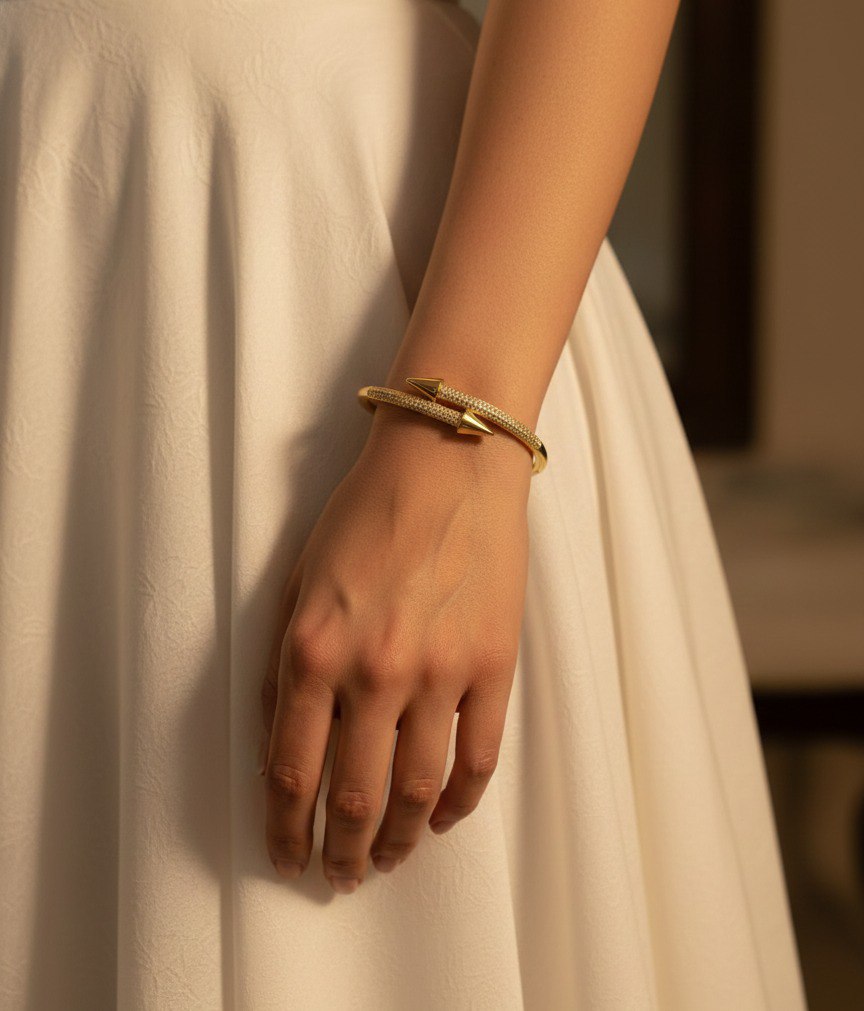 Luxe Gold Nail Cuff Bracelet