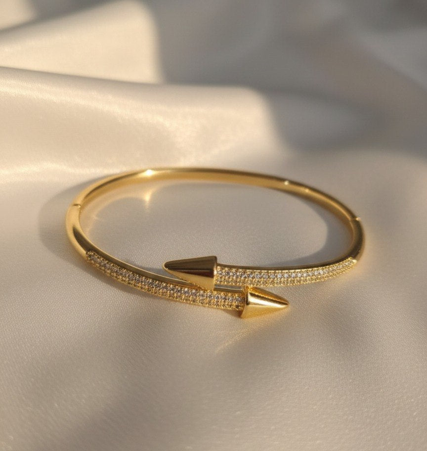 Luxe Gold Nail Cuff Bracelet