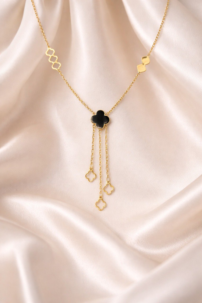 Golden Clover Cascade Necklace
