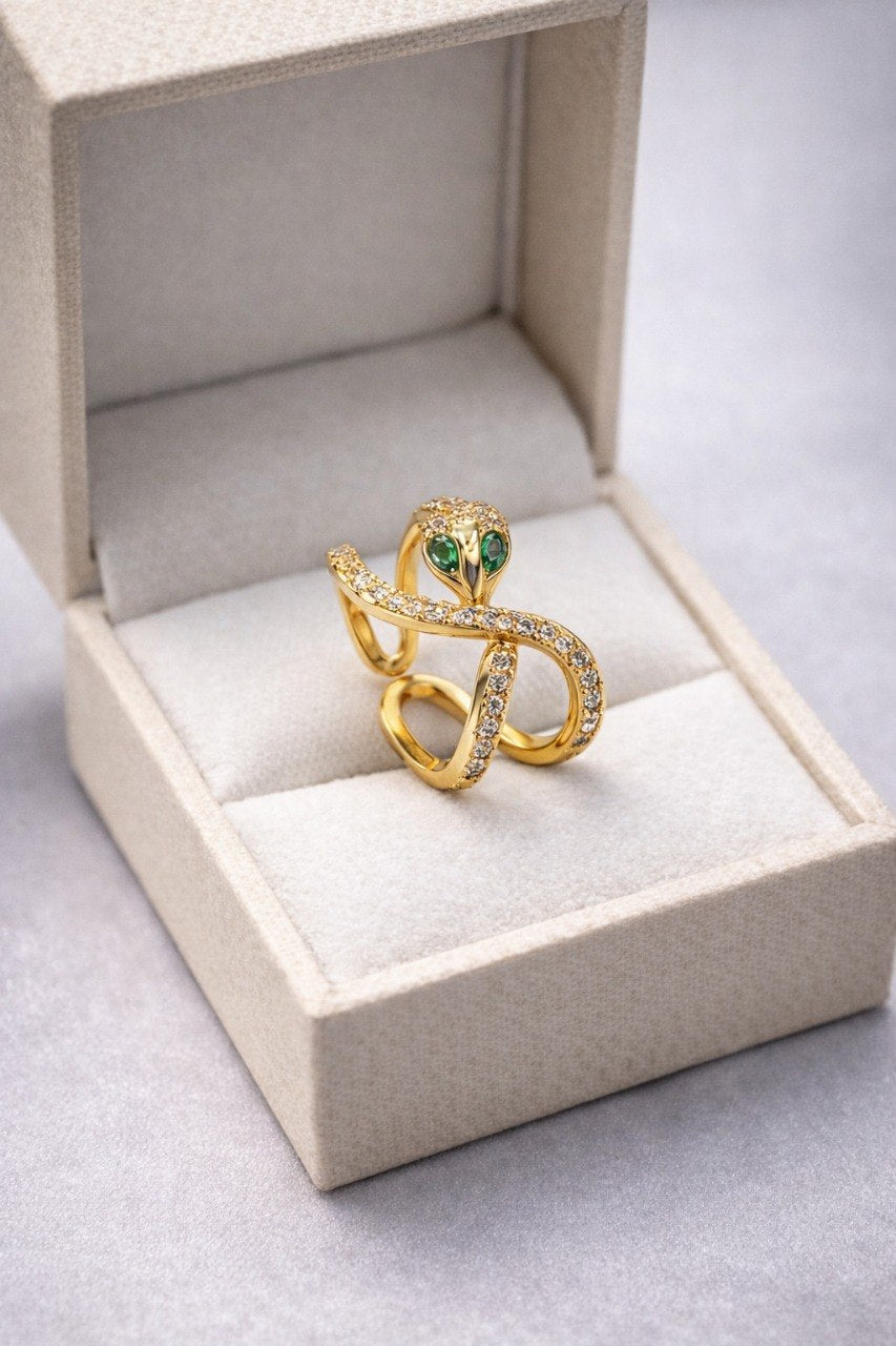 Stainless Steel Snake Wrap Ring