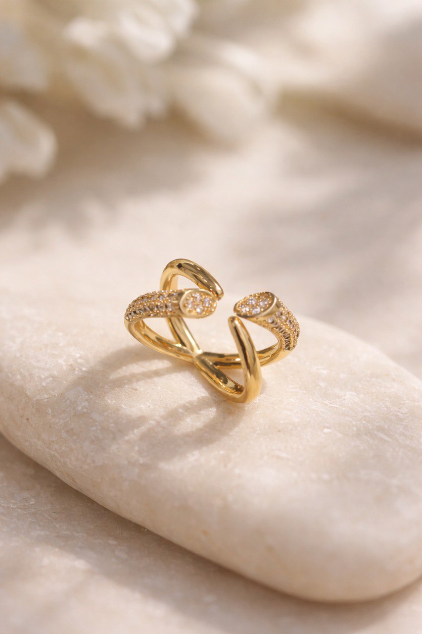 Stainless Steel Gold Nail Ring