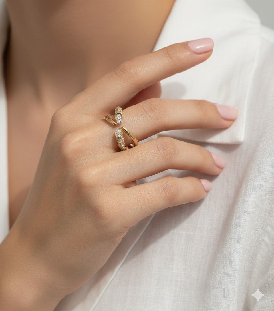 Stainless Steel Gold Nail Ring