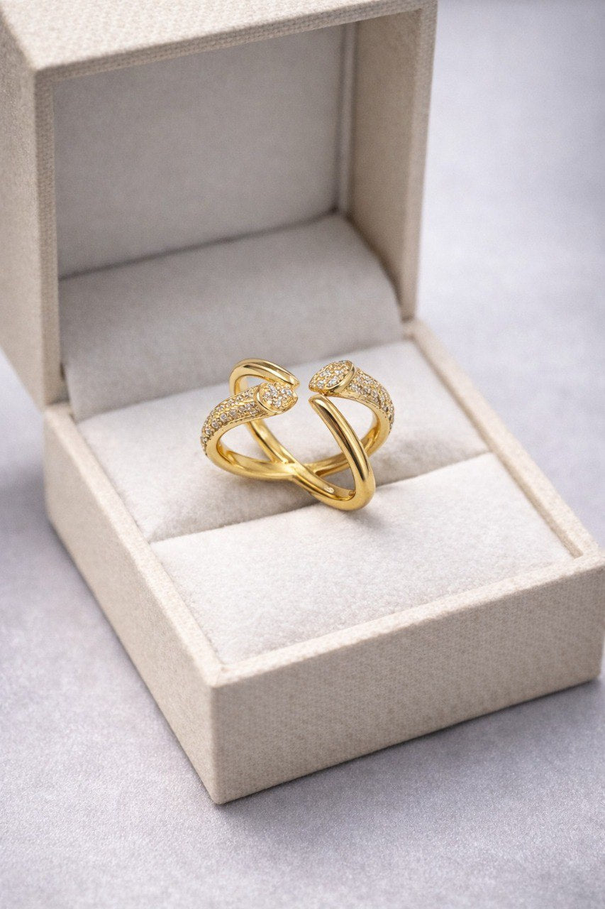 Stainless Steel Gold Nail Ring