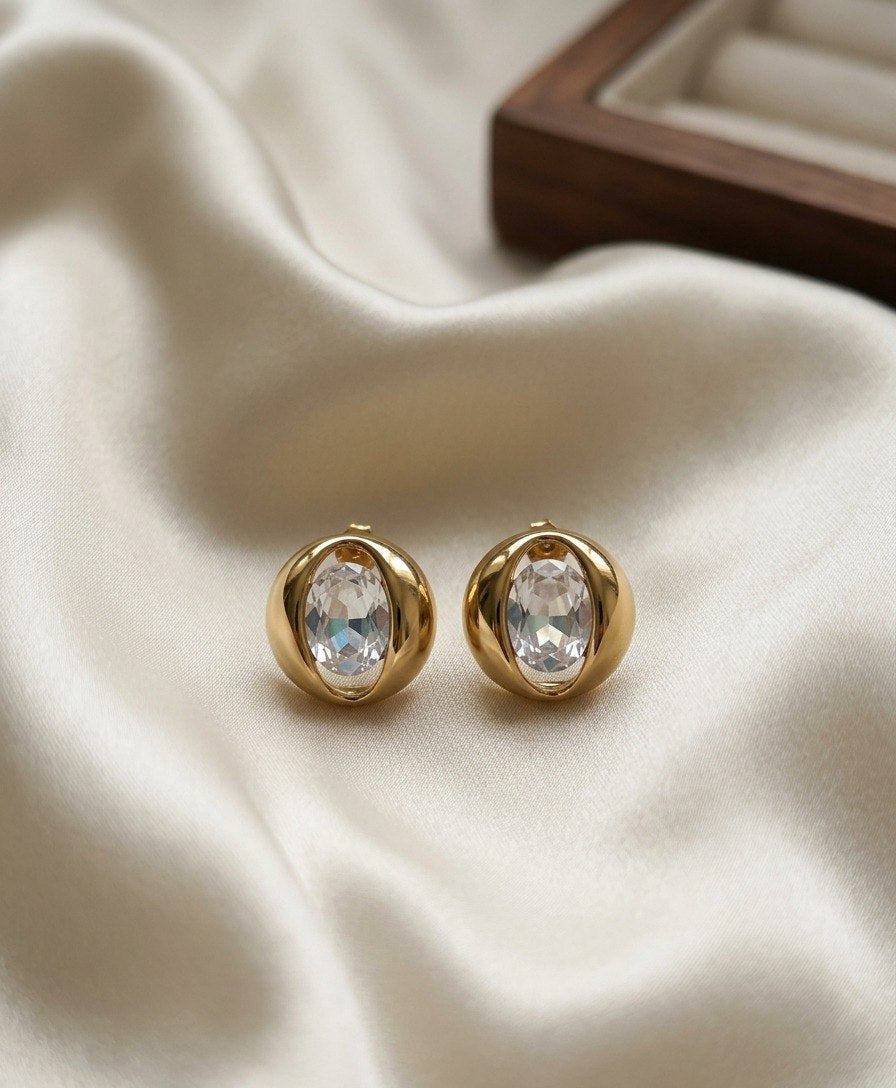 Crystal Orbit Stud Earrings