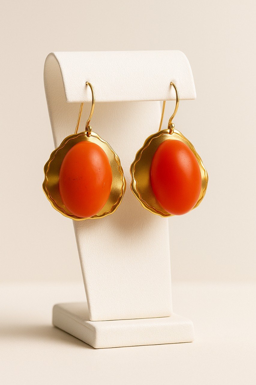 Safari Coral Statement Earrings