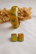 Autumn Marble Resin Bangle & Earring Set