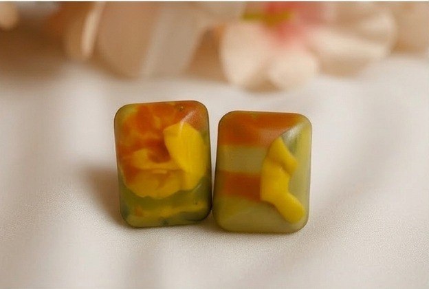 Amber Marble Stud Earrings