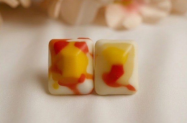 Ivory Marble Stud Earrings