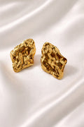 Molten Gold Statement Stud Earrings