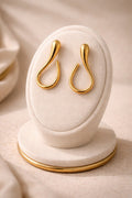Liquid-Curve Gold Plated Drop Earrings
