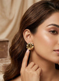 Golden Ripple Stud Earrings