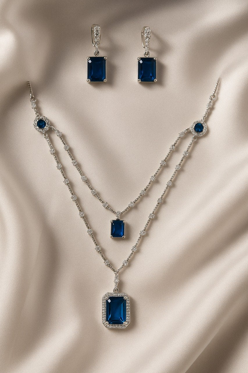 Blue Royale AD Necklace Set