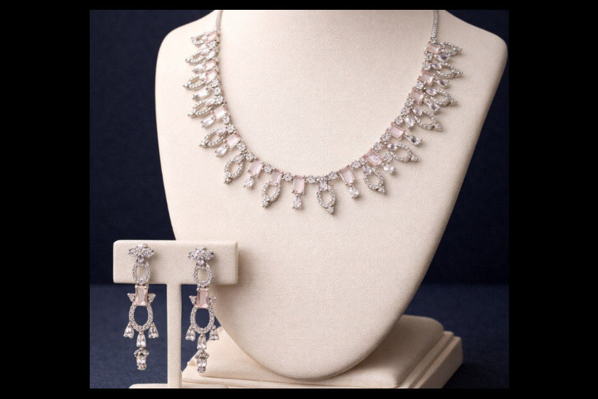 Blush Radiance – AD Necklace Set