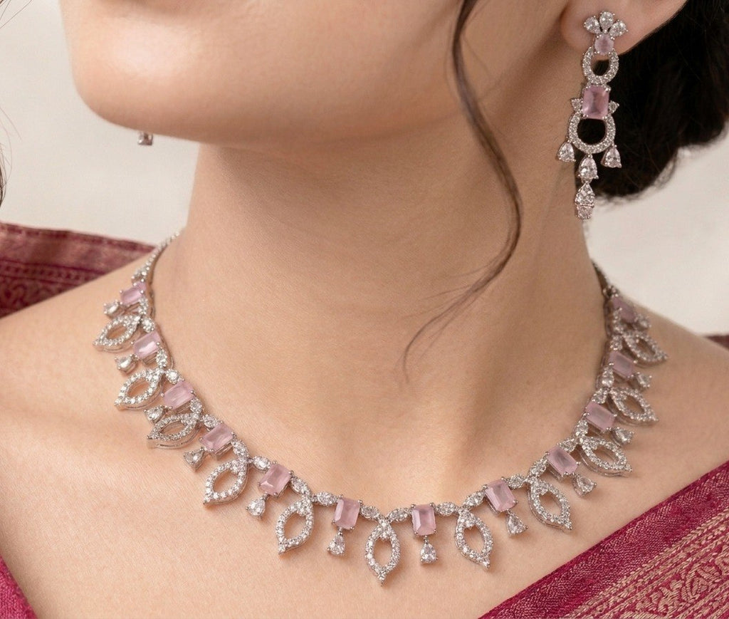 Blush Radiance – AD Necklace Set