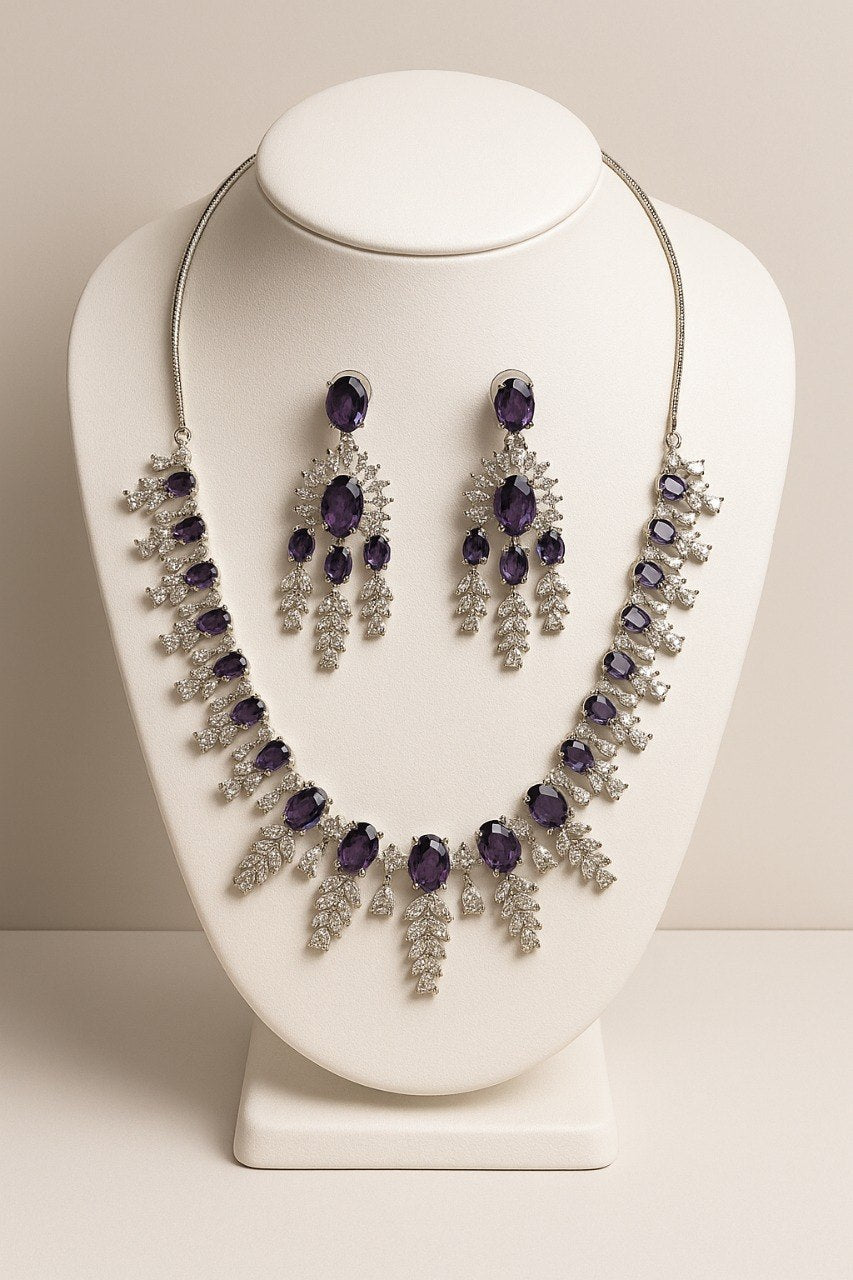 Mystic Purple Grace – AD Necklace Set
