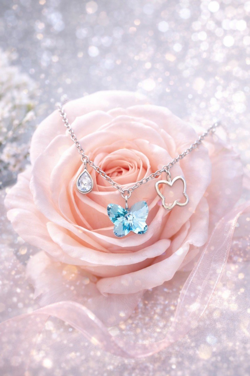 Sky Butterfly Charm Necklace – 925 Sterling Silver