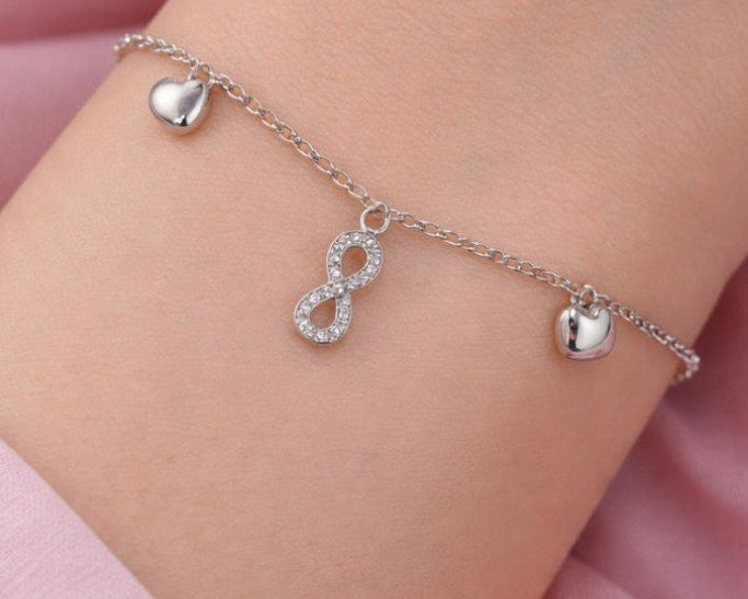 Infinity Love Charm Bracelet – 925 Sterling Silver