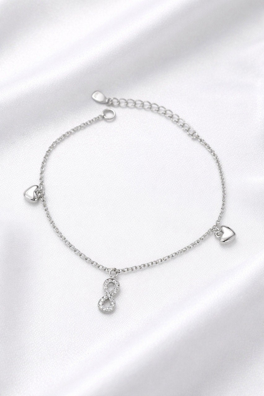 Infinity Love Charm Bracelet – 925 Sterling Silver