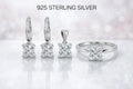 925 Sterling Silver Floral Sparkle Pendant, Hoop Earrings & Ring Set