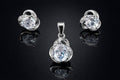 925 Sterling Silver Classic Solitaire Pendant & Stud Earrings Set