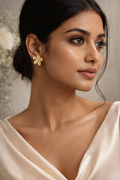 Golden-Blossom Stud Earrings