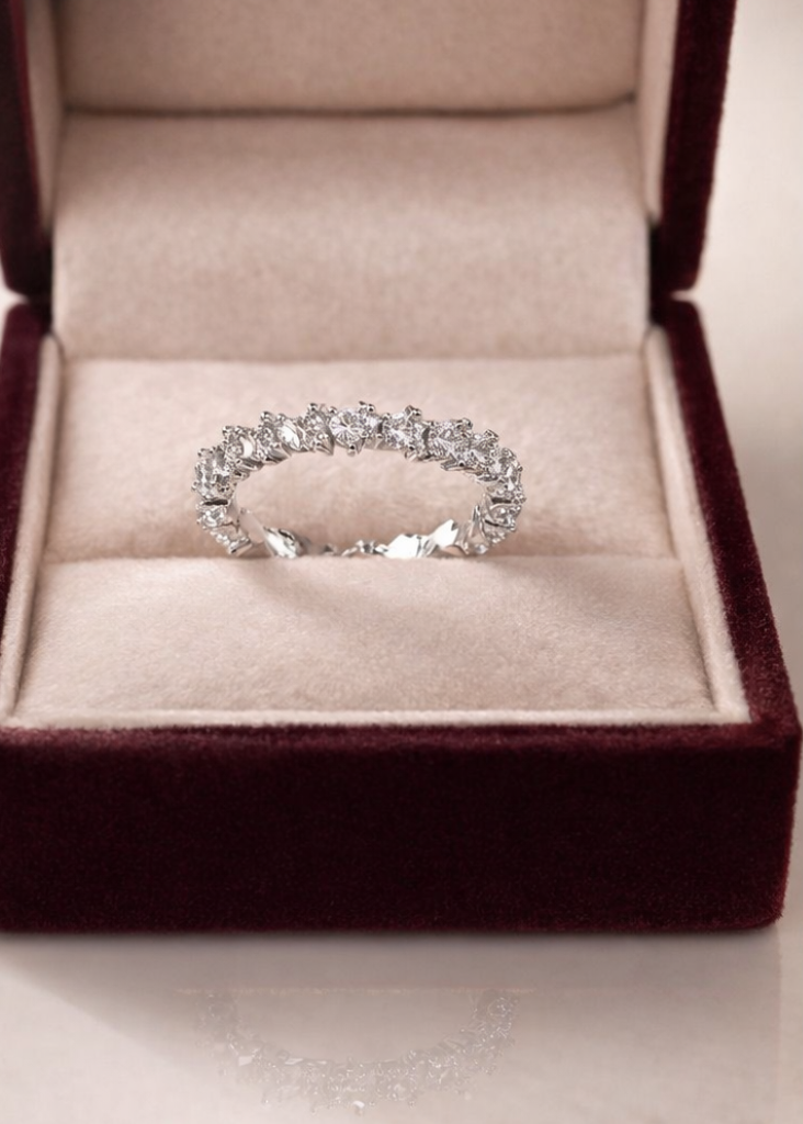 Eternal Sparkle Zirconia Band – 925 Sterling Silver Ring