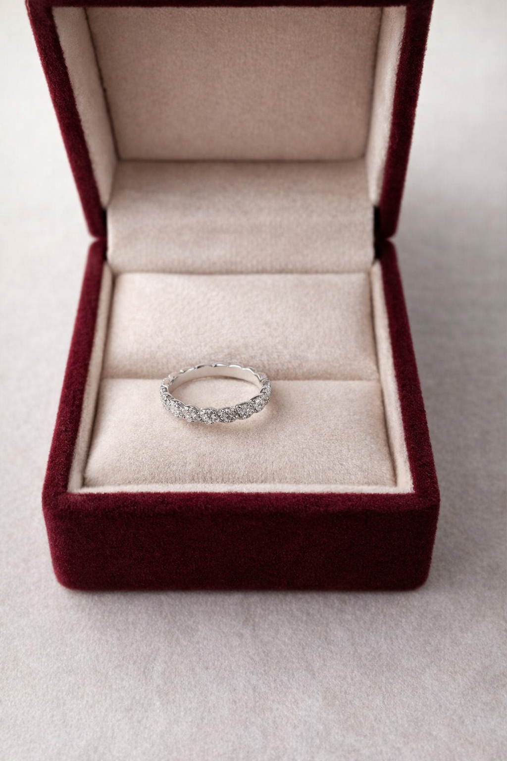 Classic Sparkle Eternity Band – 925 Sterling Silver Ring