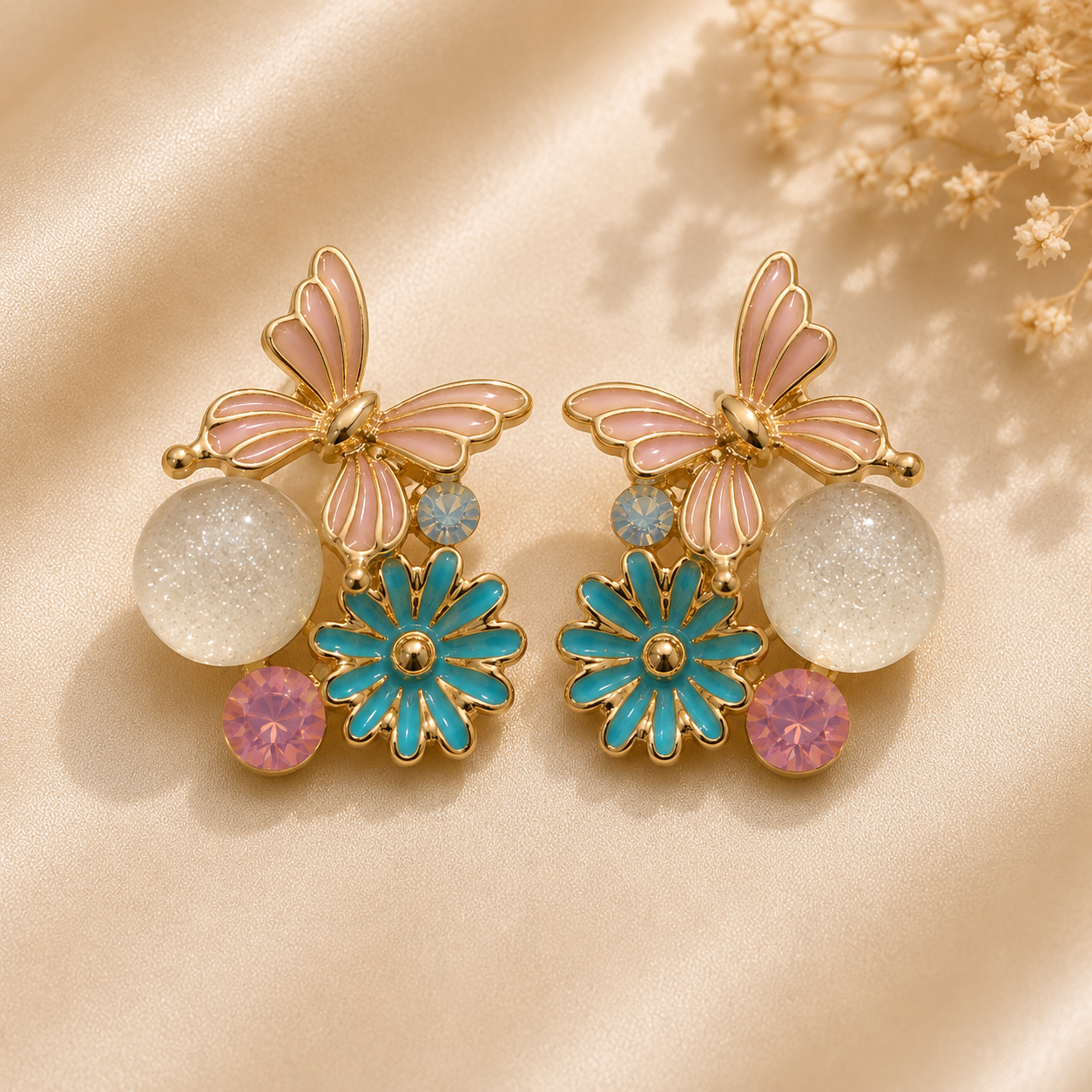 Sky Flutter Anti-Tarnish Pendant Set with Earrings