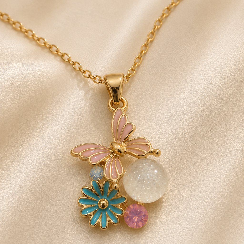 Sky Flutter Anti-Tarnish Pendant Set with Earrings