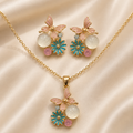 Sky Flutter Anti-Tarnish Pendant Set with Earrings