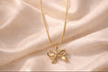 Golden Bow Grace Pendant Necklace