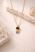 Golden Teddy Charm Pendant Necklace